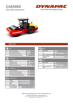Cilindri compactori cu un singur tambur Dynapac CA 6500 D