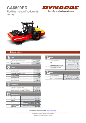 Cilindri compactori cu un singur tambur Dynapac CA 6500 PD