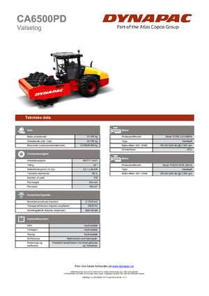 Cilindri compactori cu un singur tambur Dynapac CA 6500 PD