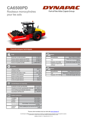 Cilindri compactori cu un singur tambur Dynapac CA 6500 PD