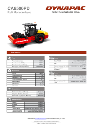Cilindri compactori cu un singur tambur Dynapac CA 6500 PD