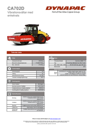 Cilindri compactori cu un singur tambur Dynapac CA 702 D