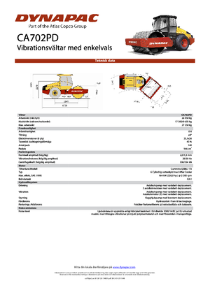 Cilindri compactori cu un singur tambur Dynapac CA 702 PD