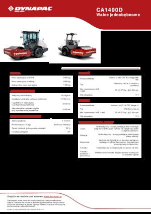 Cilindri compactori cu un singur tambur Dynapac CA1400D