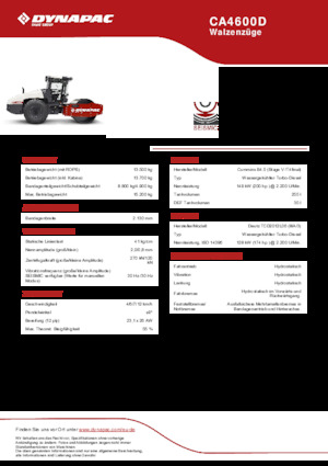 Cilindri compactori cu un singur tambur Dynapac CA4600D