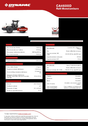 Cilindri compactori cu un singur tambur Dynapac CA4600D