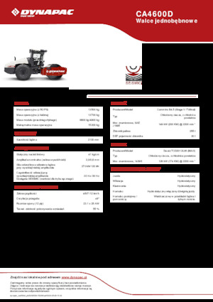 Cilindri compactori cu un singur tambur Dynapac CA4600D