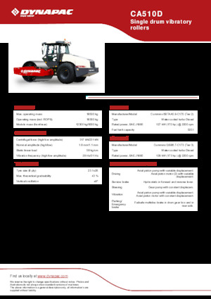 Cilindri compactori cu un singur tambur Dynapac CA510D