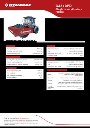 Cilindri compactori cu un singur tambur Dynapac CA510PD