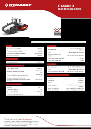 Cilindri compactori cu un singur tambur Dynapac CA5500D