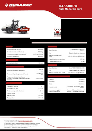 Cilindri compactori cu un singur tambur Dynapac CA5500PD