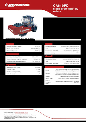 Cilindri compactori cu un singur tambur Dynapac CA610PD