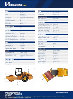 Cilindri compactori cu un singur tambur Liugong 6114 