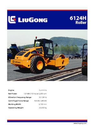 Cilindri compactori cu un singur tambur Liugong 6124H 