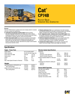 Cilindri compactori cu un singur tambur Caterpillar CP74B
