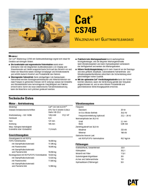 Cilindri compactori cu un singur tambur Caterpillar CS74B