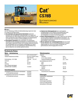 Cilindri compactori cu un singur tambur Caterpillar CS78B