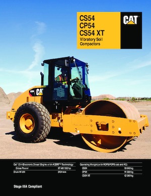 Cilindri compactori cu un singur tambur Caterpillar CS54XT