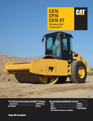 Cilindri compactori cu un singur tambur Caterpillar CS76XT