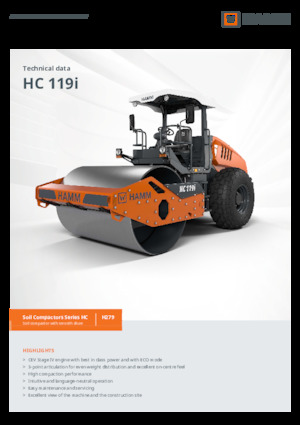 Cilindri compactori cu un singur tambur Hamm HC 119i