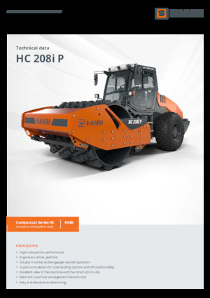 Cilindri compactori cu un singur tambur Hamm HC 208i P