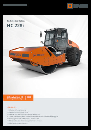 Cilindri compactori cu un singur tambur Hamm HC 228i