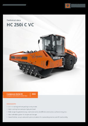 Cilindri compactori cu un singur tambur Hamm HC 250i C VC