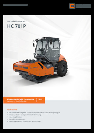 Cilindri compactori cu un singur tambur Hamm HC 70i P