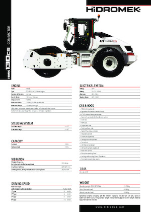 Cilindri compactori cu un singur tambur Hidromek HMK 130 CS