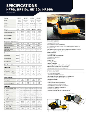 Cilindri compactori cu un singur tambur Hyundai HR70C