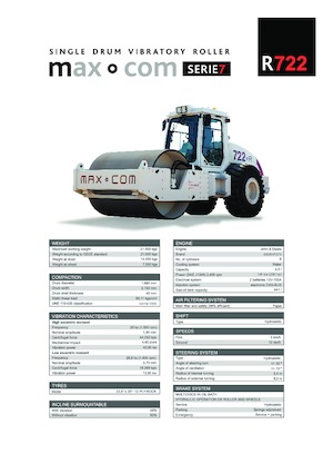 Cilindri compactori cu un singur tambur Max-Com R 722