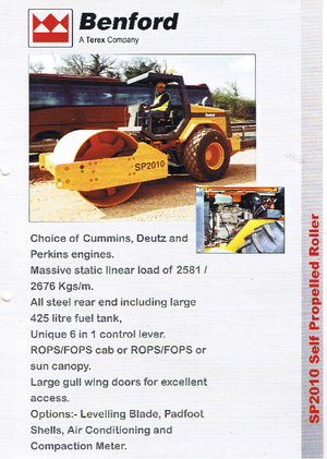 Cilindri compactori cu un singur tambur Benford SP 2010 D