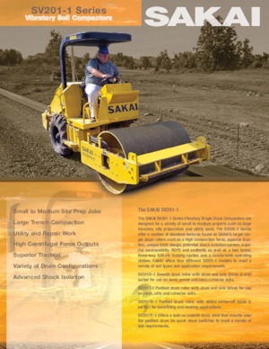 Cilindri compactori cu un singur tambur Sakai SV201T-I