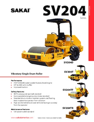 Cilindri compactori cu un singur tambur Sakai SV204T