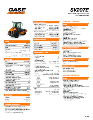 Cilindri compactori cu un singur tambur Case SV207E