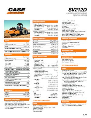 Cilindri compactori cu un singur tambur Case SV212D