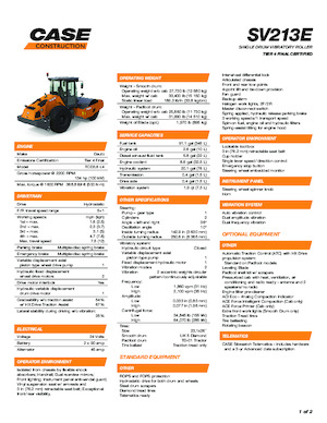 Cilindri compactori cu un singur tambur Case SV213E