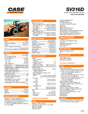 Cilindri compactori cu un singur tambur Case SV216D