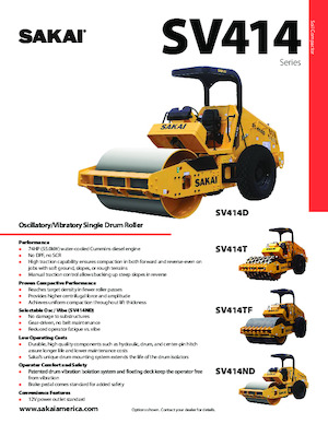 Cilindri compactori cu un singur tambur Sakai SV414TF