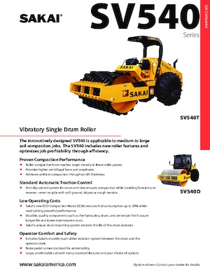 Cilindri compactori cu un singur tambur Sakai SV540T