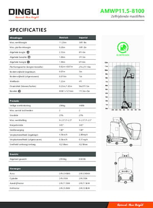 Nacele verticale cu un singur catarg Dingli AMWP11.5-8100