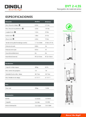 Nacele verticale cu un singur catarg Dingli DYT2-4.5S