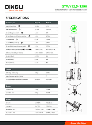 Nacele verticale cu un singur catarg Dingli GTWY12.5-1300