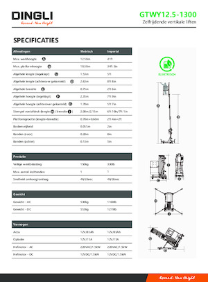 Nacele verticale cu un singur catarg Dingli GTWY12.5-1300