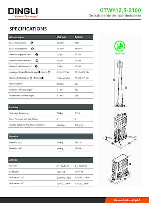 Nacele verticale cu un singur catarg Dingli GTWY12.5-2100