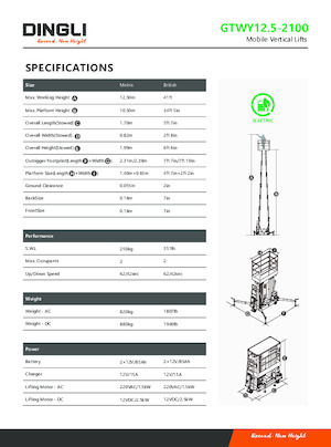 Nacele verticale cu un singur catarg Dingli GTWY12.5-2100