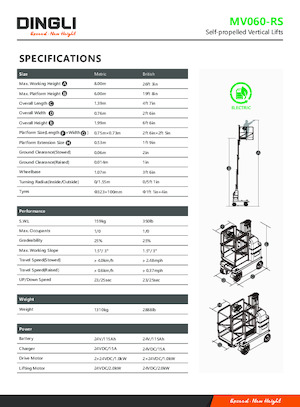 Nacele verticale cu un singur catarg Dingli MV060-RS