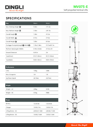 Nacele verticale cu un singur catarg Dingli MV075-E