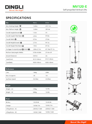 Nacele verticale cu un singur catarg Dingli MV120-E