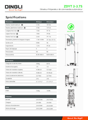 Nacele verticale cu un singur catarg Dingli ZDYT3-3.7S